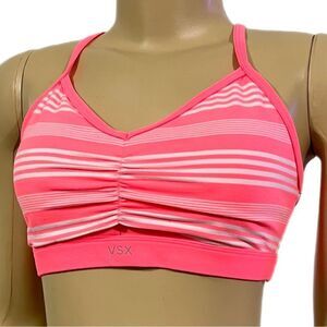 Victoria’s Secret VSX Sexy Sport MADE SEXY Unlined front Ruched Sport bra coral